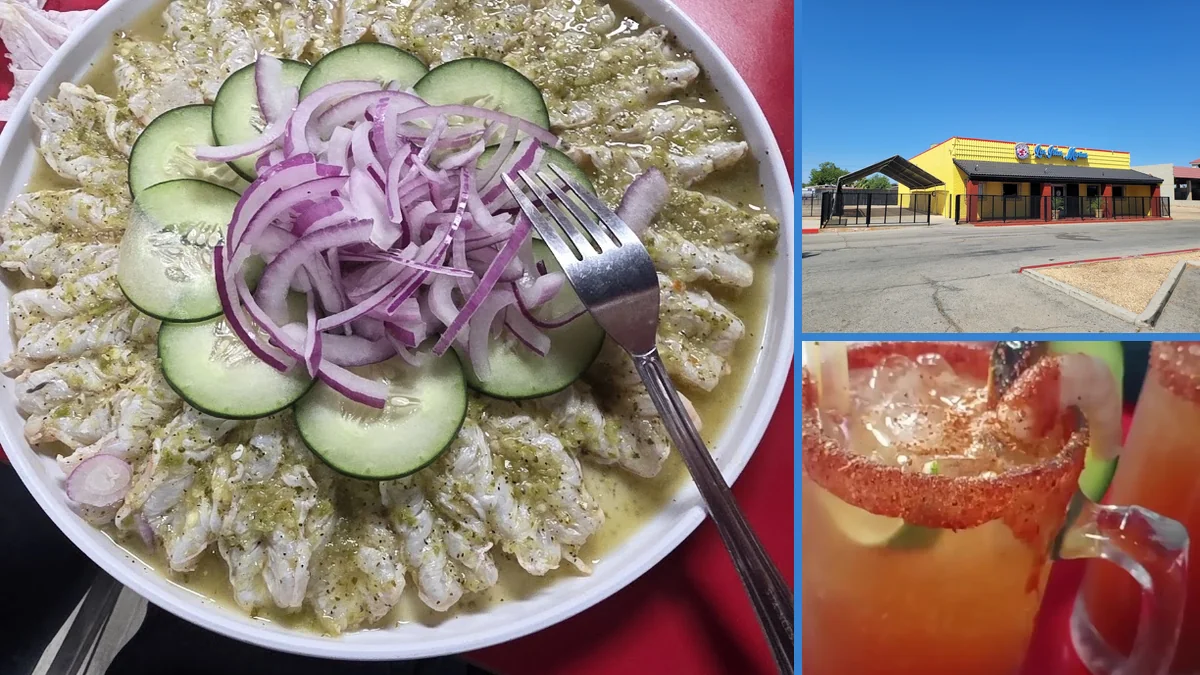 Bright plates beside drinks and sides.