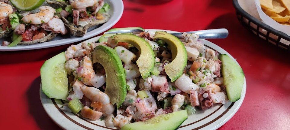 Shrimp Ceviche with Sliced Avocado